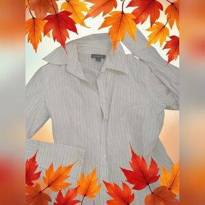 *0282 A. Byer silver thread blouse women small